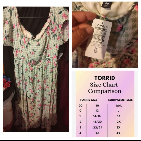 Torrid 00 Floral Skater Dress NEW - Picture 3 of 3